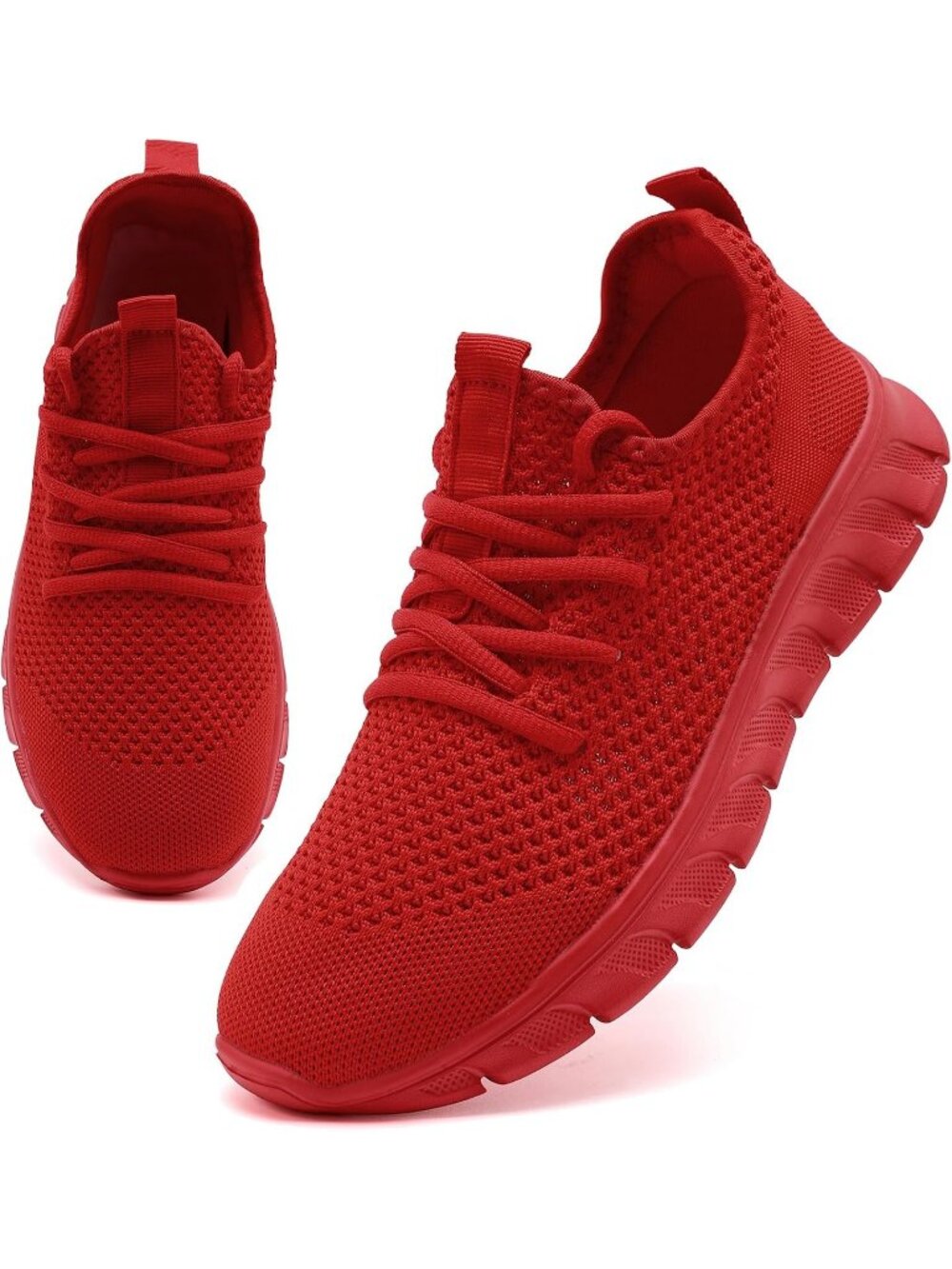 Women's Red Mesh Non Slip Comfortable and Lightweight Gym Fashion Sneakers